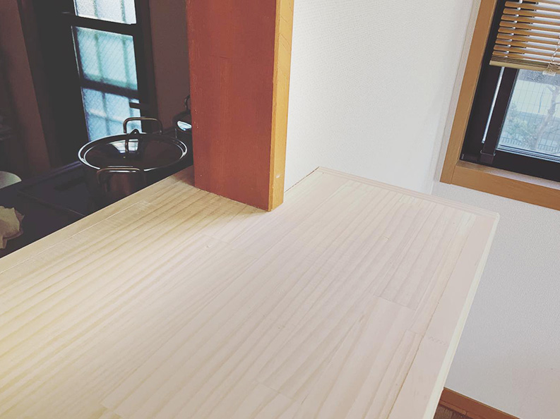 キッチンカウンター拡張リフォーム工事